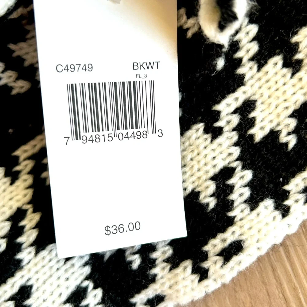 Cejon Houndstooth Infinity Scarf Black White Classic Traditional Staple Timeless